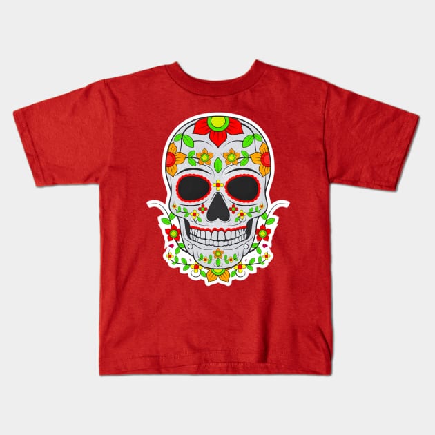 Day of The Dead Illustration Kids T-Shirt by TheSkullArmy